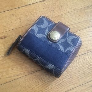 Denim Coach Trifold wallet and Coin purse
